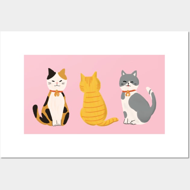 popcast three cats Wall Art by ly.s_art